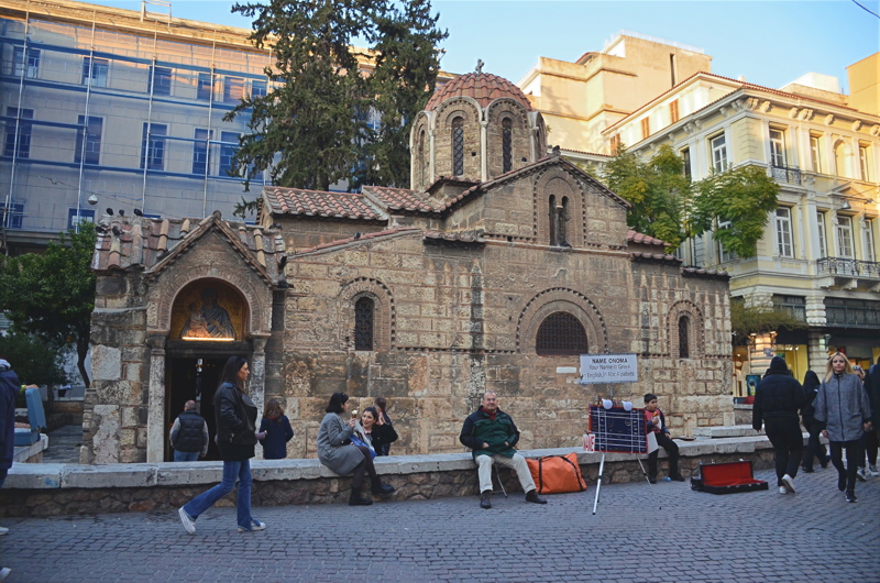 17 - The Church of Panagia Kapnikarea in Athens, Greece, is an 11th-century Byzantine church located right in the middle of the bustling Ermou shopping street